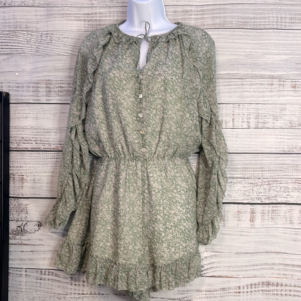 Sage Green Floral Romper Size Small